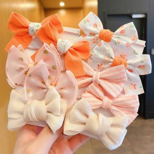 Children's bow hair accessories rubber band women's hair baby girl's head rope cute ponytail set hair ring