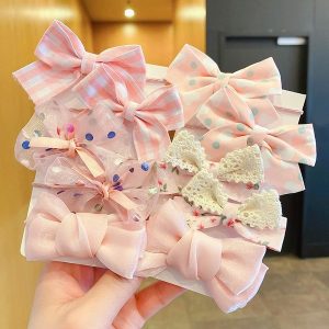 Children's bow hair accessories rubber band women's hair baby girl's head rope cute ponytail set hair ring