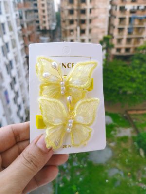 Super Immortal Children's Embroidered Butterfly Hairpin Girls' Cute Antique Hanfu Headwear Hairpin Princess Bangs Side Clip